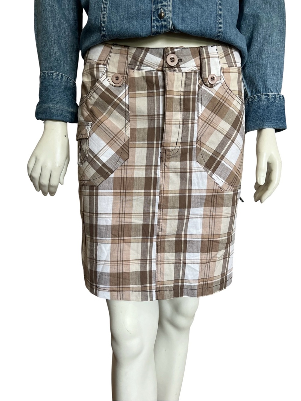 VINTAGE 90s Plaid Skort Size Small